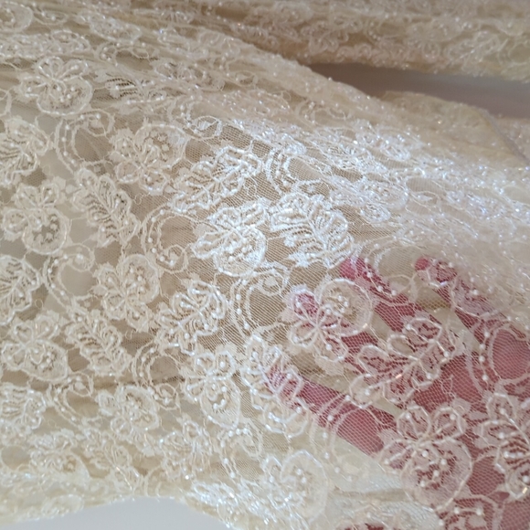 Stenay Cream/Champagne Colored Beaded Long Cocktail Dress - Sz 6 - Picture 4 of 10